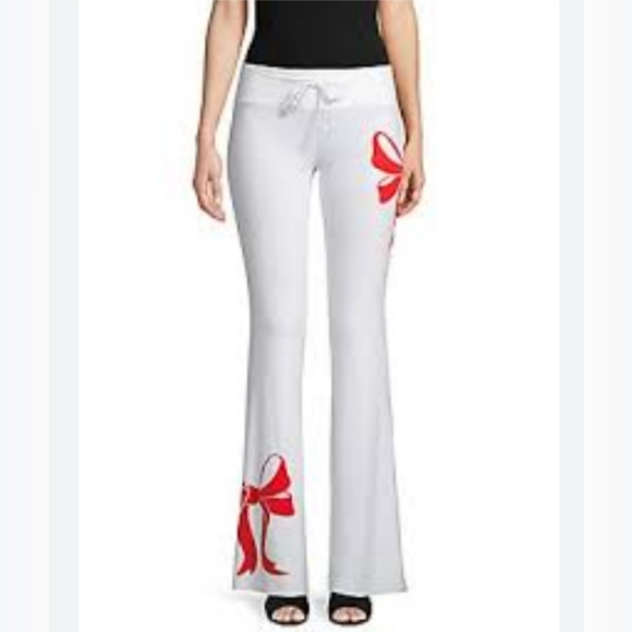 🔥WILDFOX🔥COUTURE GIFT WRAPPED   TENNIS CLUB LOUNGE PANTS WHITE, VARIOUS - Picture 1 of 9